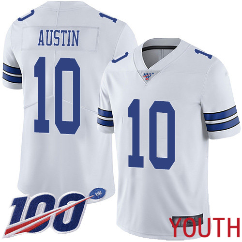 Youth Dallas Cowboys Limited White Tavon Austin Road #10 100th Season Vapor Untouchable NFL Jersey